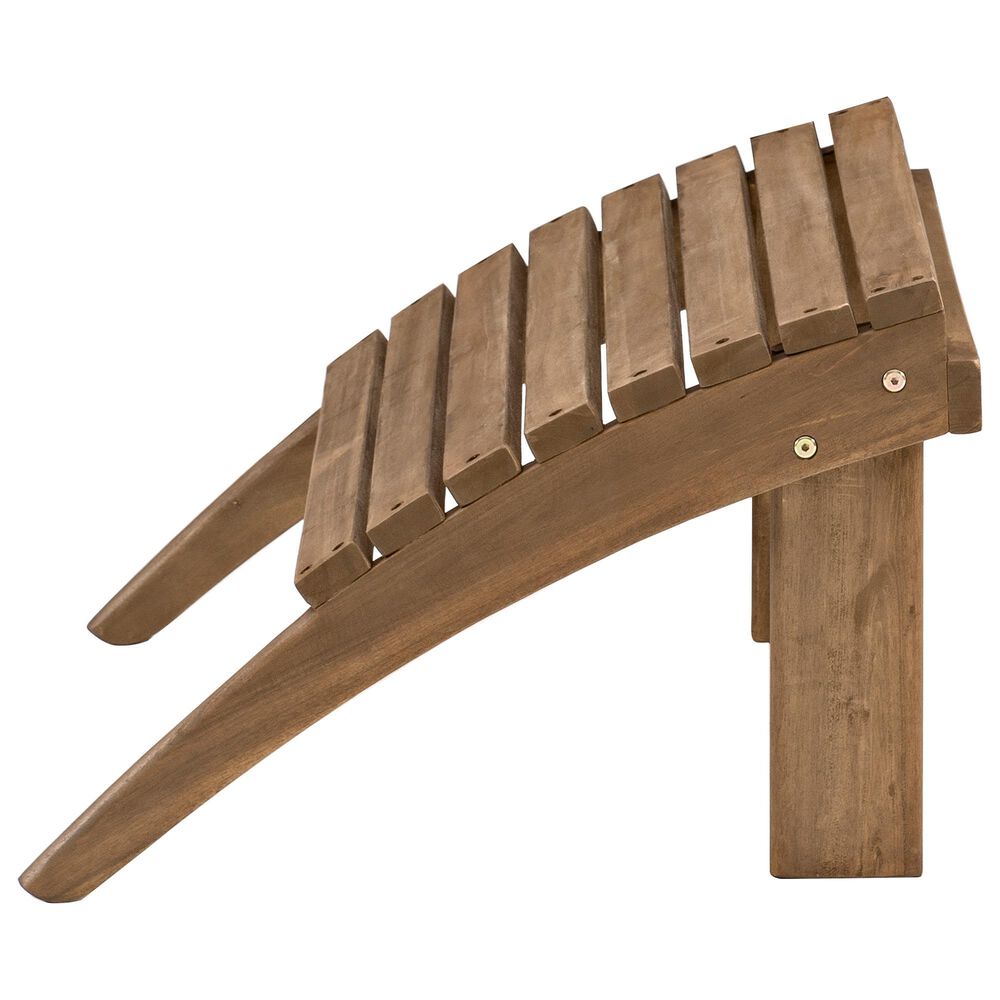 Linon Home Decor Adirondack Patio Ottoman in Acorn, , large