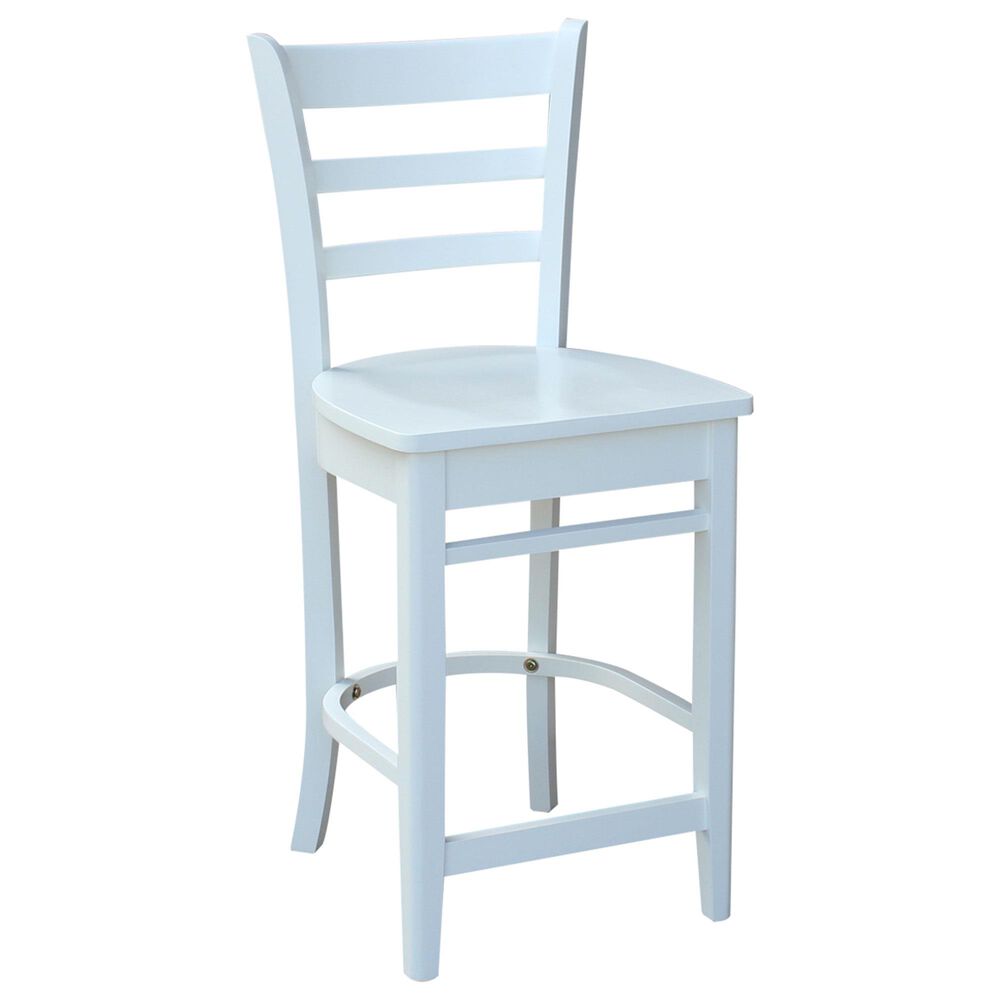 International Concepts Emily 24" Counter Stool in White, , large