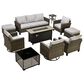 HOMLUX 10-Piece Patio Seating Bundle in Gray, , large