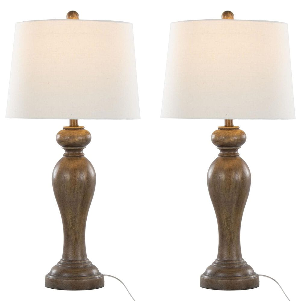 LumiSource Peppa Polyresin Table Lamp in Opal Grey (Set of 2), , large