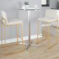 Lumisource Fuji High Back Barstool with Beige Fabric in Gold (Set of 2), , large