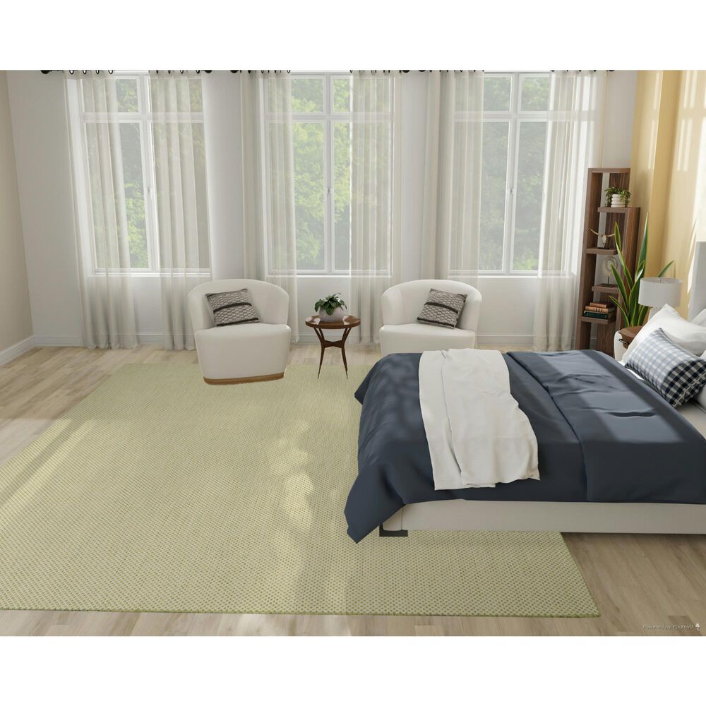 Nourison Courtyard Ivory and Green 9&#39; x 12&#39; Indoor/Outdoor Area Rug, , large