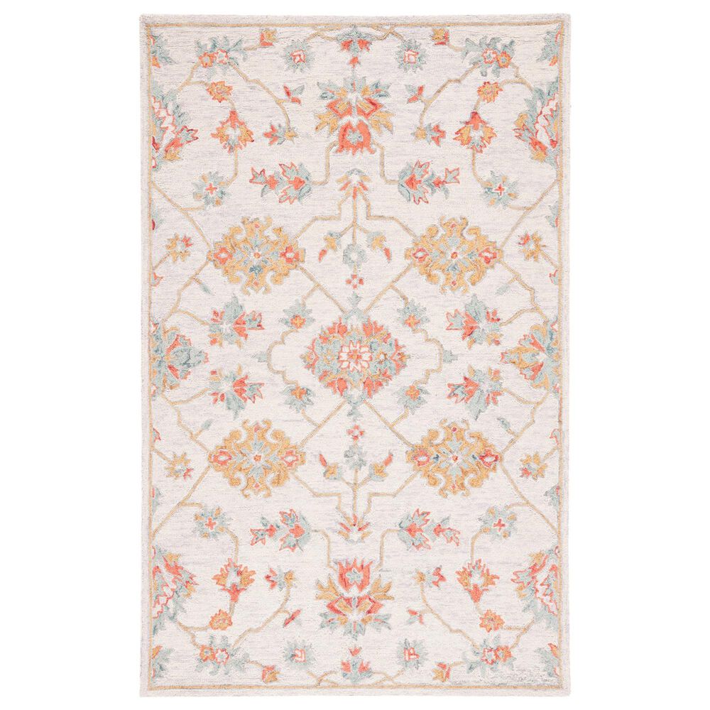 Safavieh Micro-Loop 5" x 8" Silver and Red Area Rug, , large