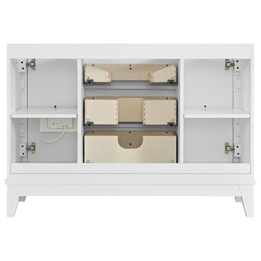 37B Kinsale 48" Single Bathroom Vanity Cabinet in Bright White with White Composite Stone Top and Backsplash, , large