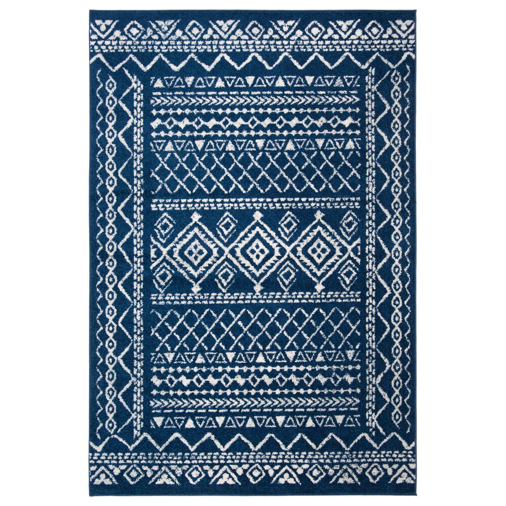 Safavieh Tulum Traditional 5"3" x 7"6" Navy and Ivory Area Rug, , large