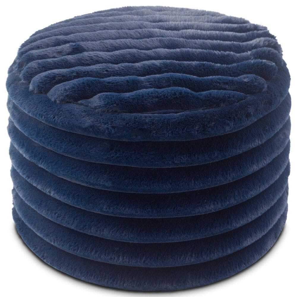 Jaxx Paran Round Ottoman in Mondo Navy, , large