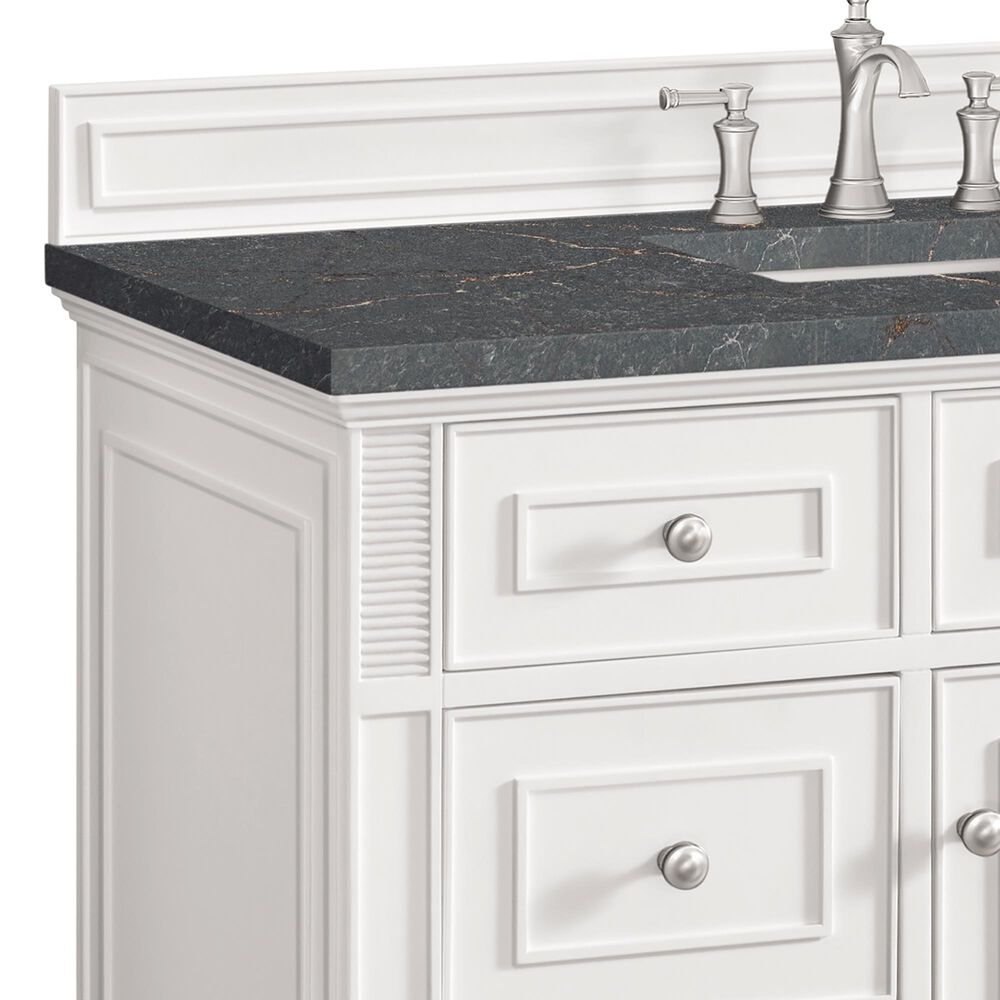 James Martin Vanities Lorelai 48&quot; Single Vanity in Bright White with 3 cm Parisien Bleu Quartz Top, , large