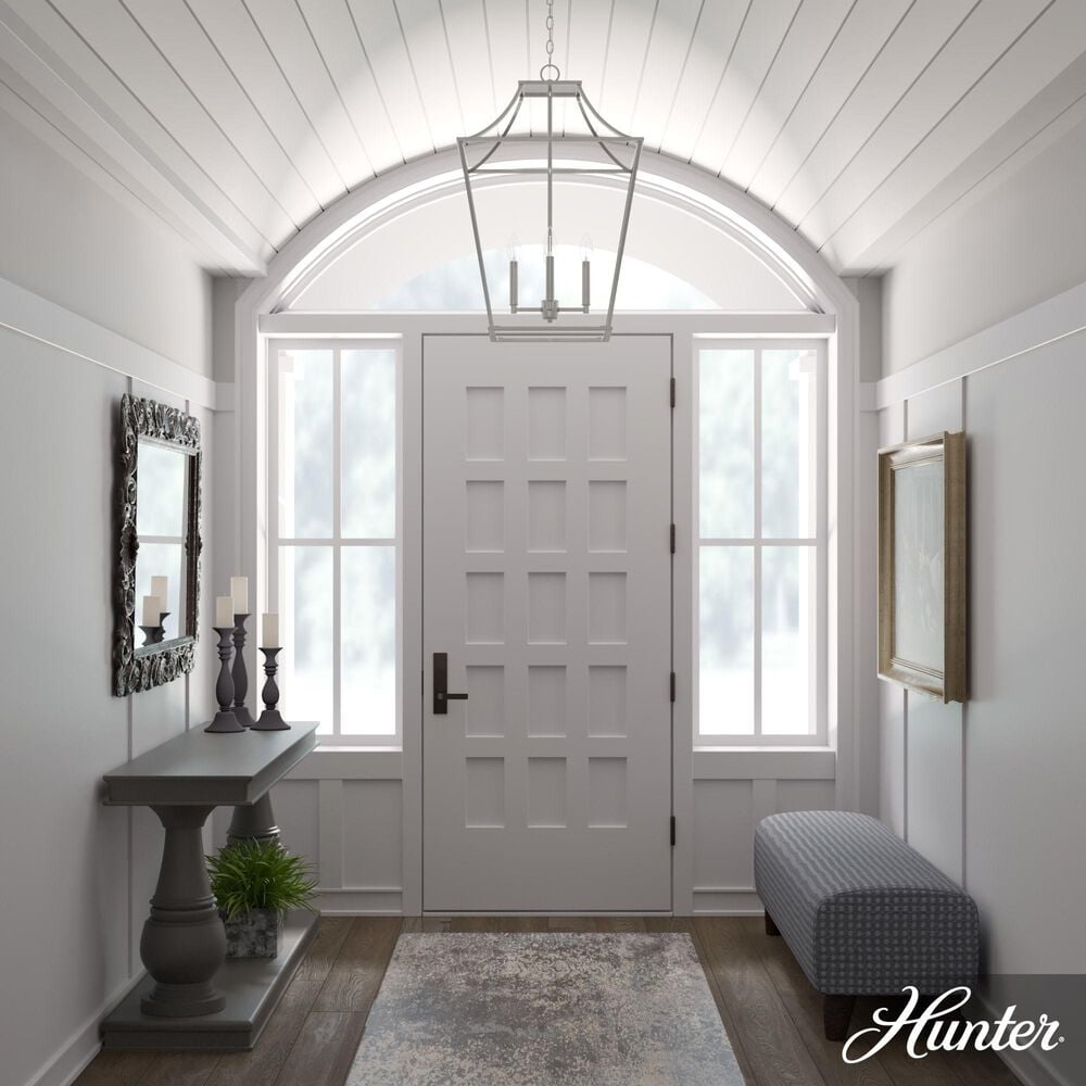 Hunter Laurel Ridge 18&quot; 4-Light Lantern in Brushed Nickel, , large