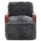Furniture of America Neyra Long-Haired Accent Chair in Charcoal Gray, , large