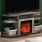 HOMLUX 47" Curved TV Stand with Electric Fireplace in French Oak Grey and Black, , large