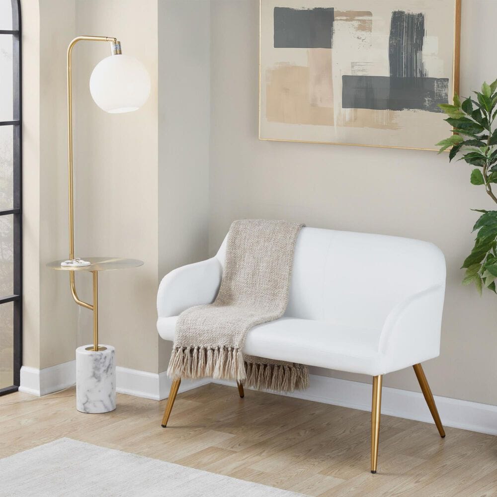 Lumisource Daniella Upholstered Bench in Gold, , large