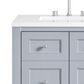 James Martin Vanities Breckenridge 30" Single Bathroom Vanity in Serenity Blue with 3 cm White Zeus Quartz Top and Rectangular Sink, , large