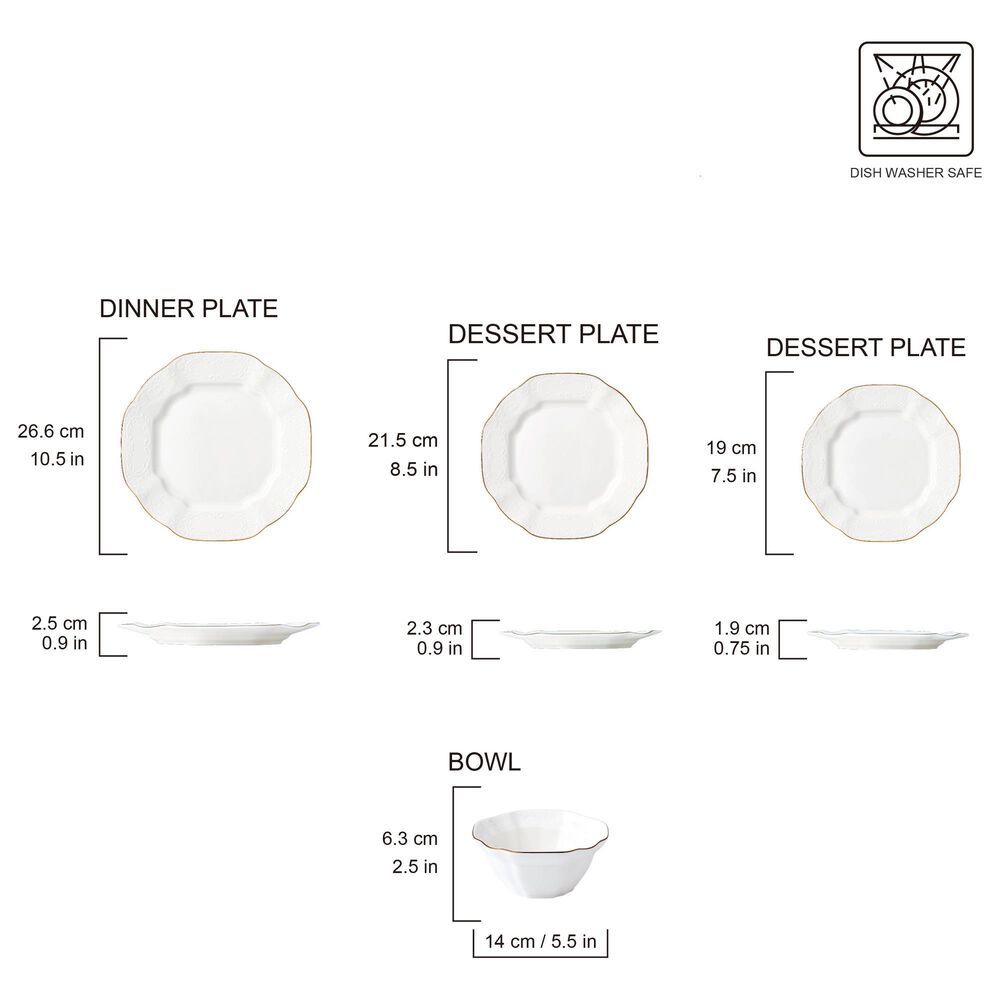 Gifts Plus Bernadotte 16-Piece Dinnerware Set in White, , large