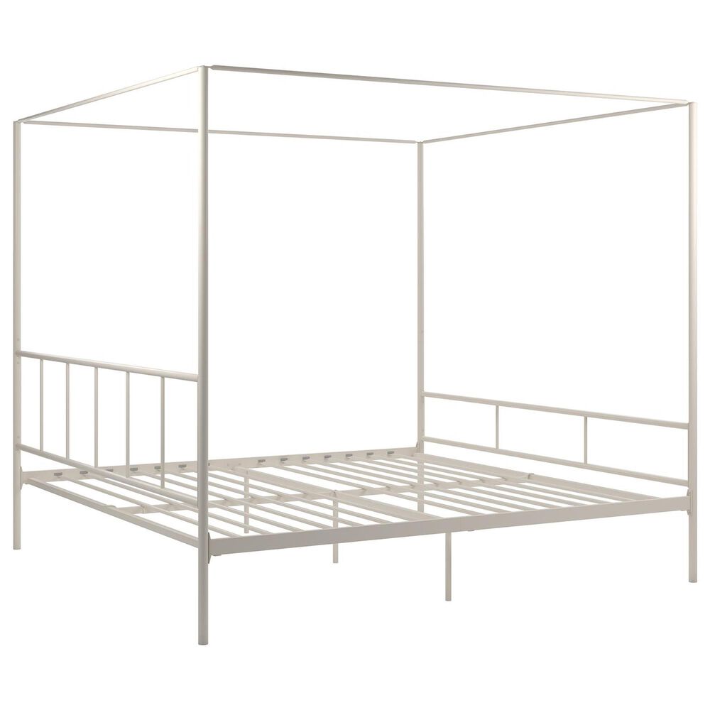 Novogratz Marion King Canopy Bed in White NFM