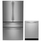 GE Profile 2-Piece Kitchen Package with 28.7 Cu. Ft. Smart French-Door Refrigerator and Bar Handle Dishwasher in Stainless Steel, , large