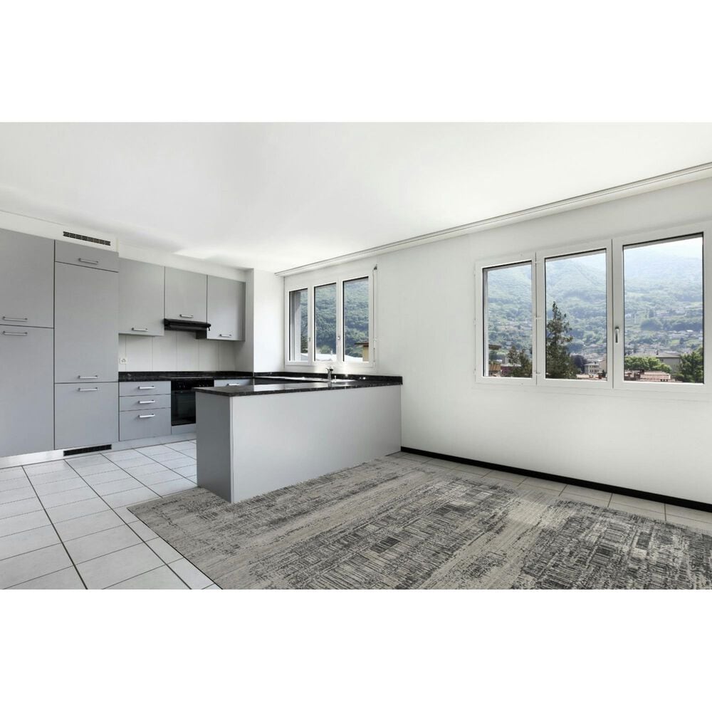 Nourison Harmony 8&#39;6&quot; x 11&#39;6&quot; Ivory and Charcoal Area Rug, , large