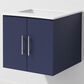 Lexora Home Geneva 24" Single Bathroom Vanity in Navy Blue with 2 cm White Quartz Top and Rectangular Sink, , large