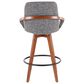 Lumisource Cosmo Swivel Counter Stool with Grey Noise Cushion in Walnut and Black, , large