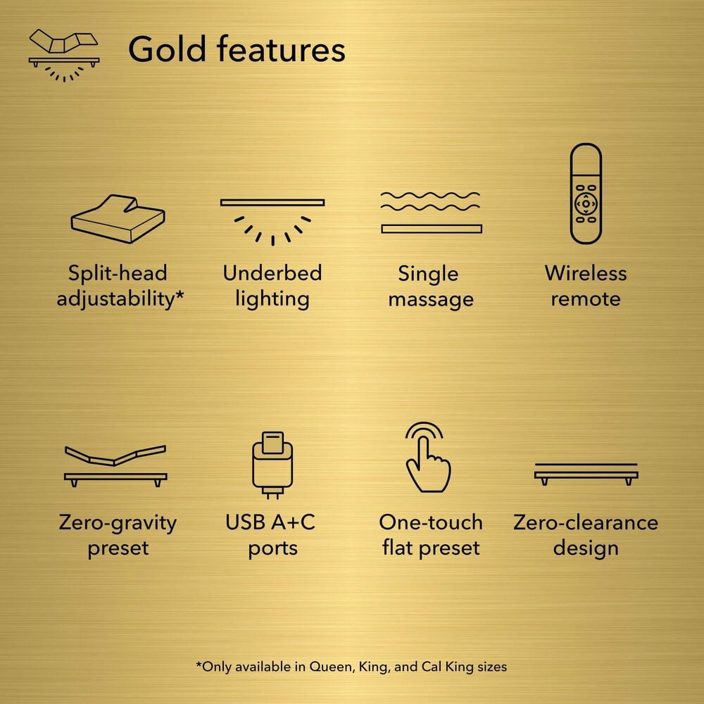 Serta iSeries NXG 4500 Foam Ultra Plush Flex Head Queen Mattress with Gold Baselogic Flex Head Queen Adjustable Base, , large