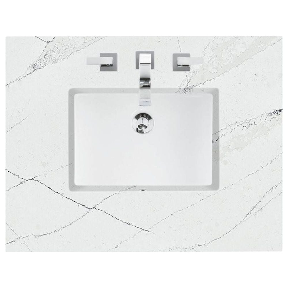 James Martin Vanities Brittany 30&quot; Single Bathroom Vanity in Sage Green with 3 cm Ethereal Noctis Quartz Top and Rectangular Sink, , large