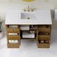 James Martin Hudson 48" Single Bathroom Vanity in Honey Oak with 3 cm Parisien Bleu Silestone Top and Rectangular Sink, , large