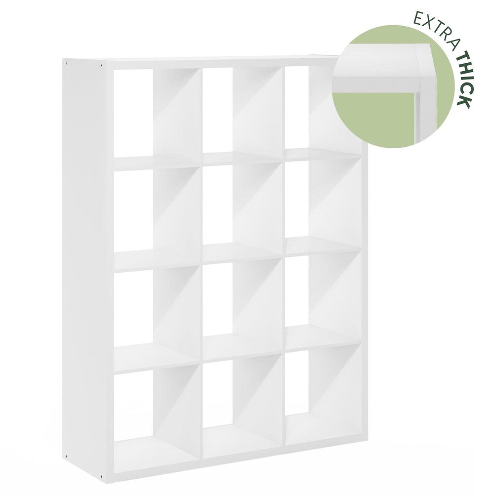 HOMLUX 12-Cube Reversible Open Back Bookshelf in White, , large