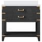 Lexora Home Norwalk 36" Single Bathroom Vanity in Black Oak with White Quartz Top and Rectangular Sink, , large