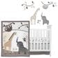 Lambs and Ivy Baby Jungle Animals 4-Piece Crib Bedding Set in Gray, White and Taupe, , large