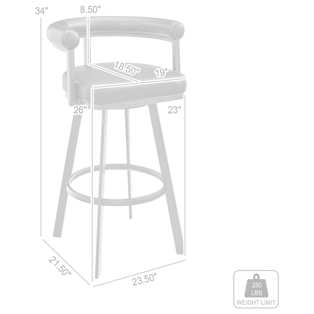 Blue River Magnolia 26&quot; Swivel Counter Stool in Black Metal with Brown Faux Leather, , large