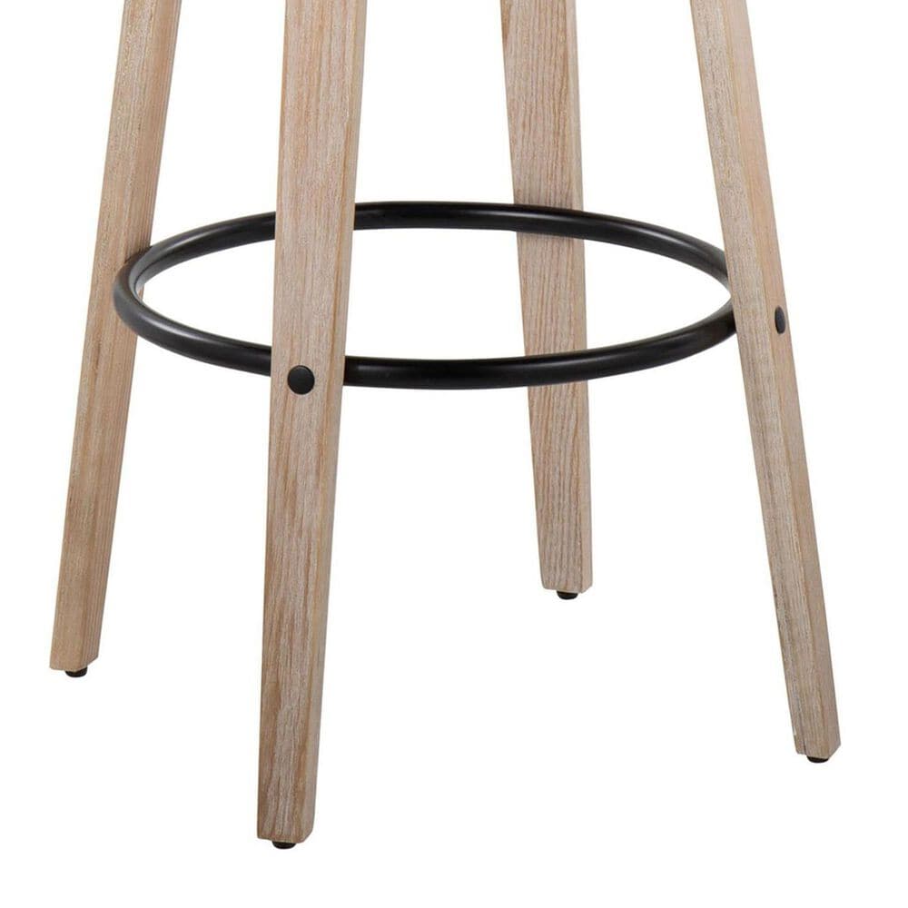 LumiSource Toriano Swivel Bar Stool with Camel Faux Leather Upholstery in Whitewashed and Black (Set of 2), , large