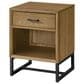 Eastern Shore Newport 1-Drawer Nightstand in Natural Oak and Matte Black, , large