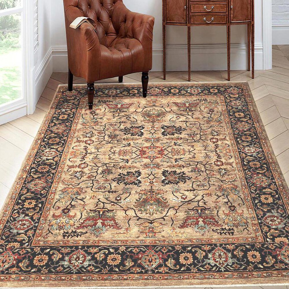 Amer Rugs Antiquity 10&#39; x 14&#39; Camel and Blue Area Rug, , large