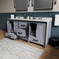 Lexora Home Ziva 72" Double Bathroom Vanity in Dark Grey with 2 cm White Cultured Marble Top and Rectangular Sinks, , large
