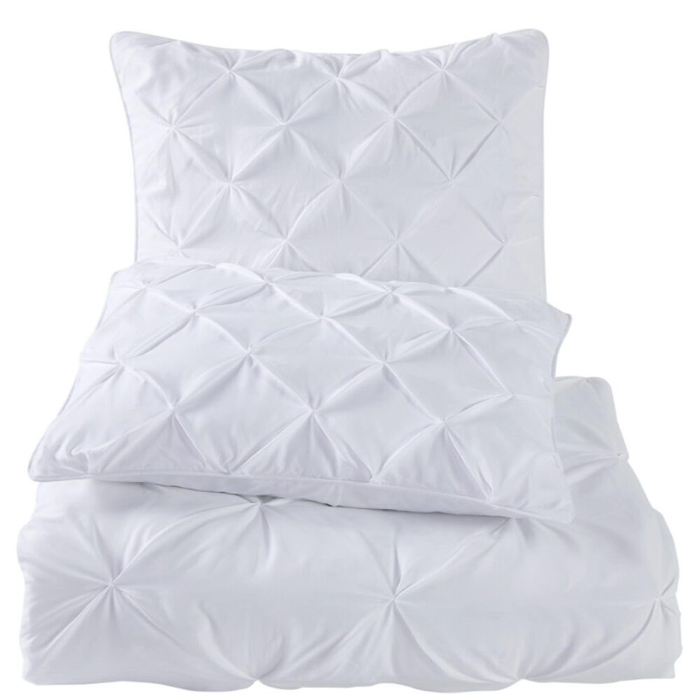 Jiangsu Royal Home 3-Piece Full/Queen Pintucked Comforter Set in White, , large