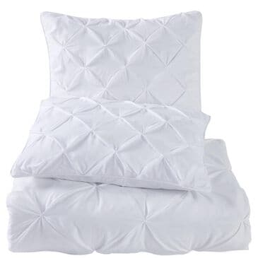 Jiangsu Royal Home 3-Piece Full/Queen Pintucked Comforter Set in White, , large