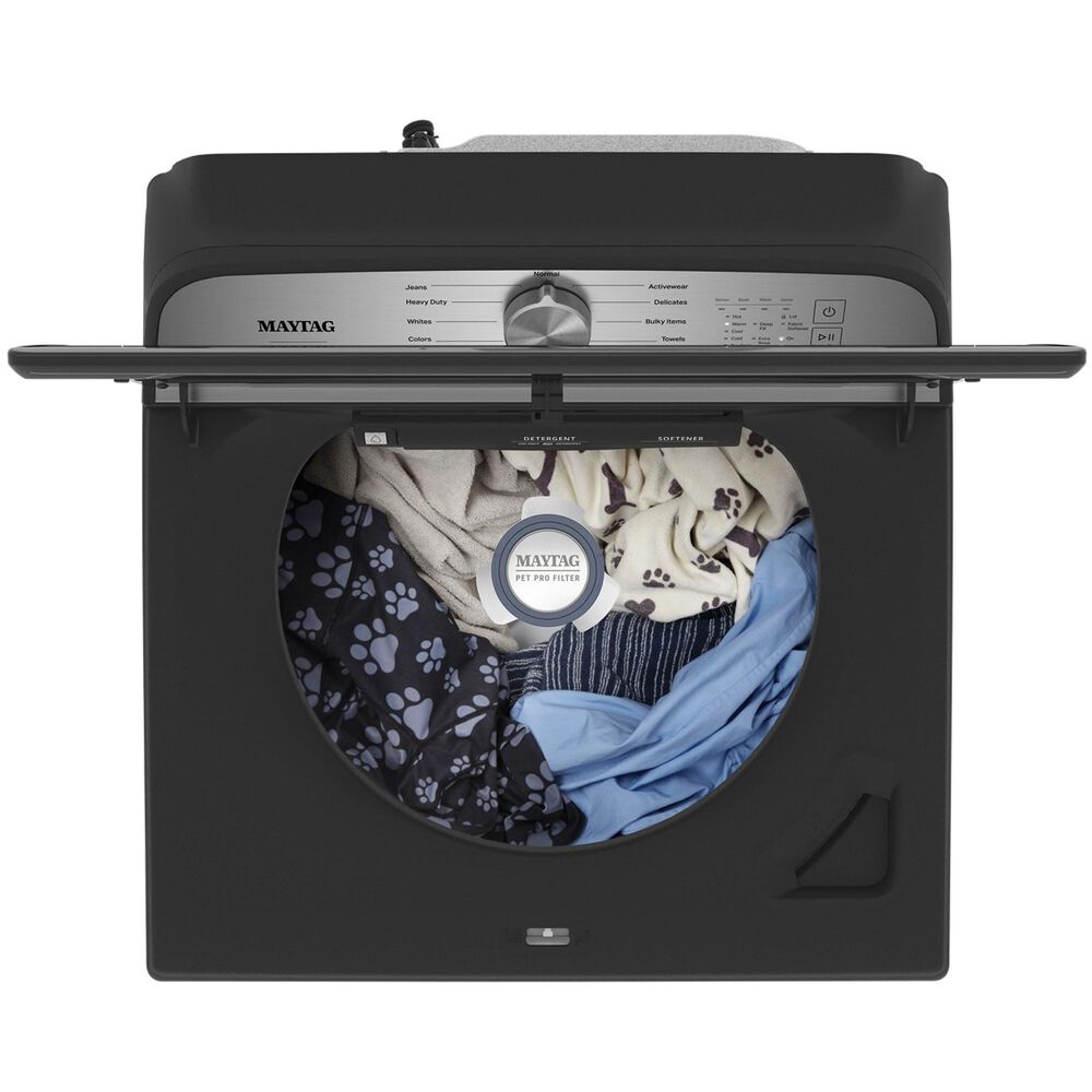Maytag Pet Pro Top Load Washer and Electric Dryer Laundry Pair in Volcano Black, , large