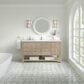 James Martin Vanities Breckenridge 60" Single Bathroom Vanity in Whitewashed Oak with Single Hole 3 cm White Zeus Quartz Top and Rectangular Sink, , large