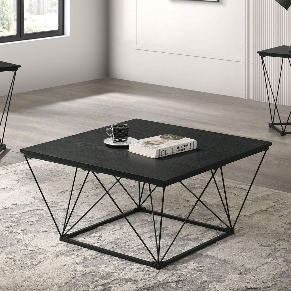 Furniture of America Anitta 3-Piece Table Set in Black, , large