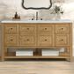 James Martin Vanities Breckenridge 60" Single Bathroom Vanity in Light Natural Oak with 3 cm Ethereal Noctis Quartz Top, Rectangular Sink and FreePower Wireless Charger, , large