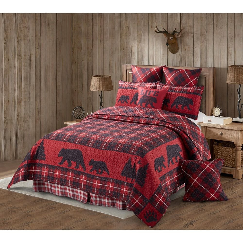 Duke Imports Cabin Life 3-Piece Full/Queen Quilt Set in Red, , large