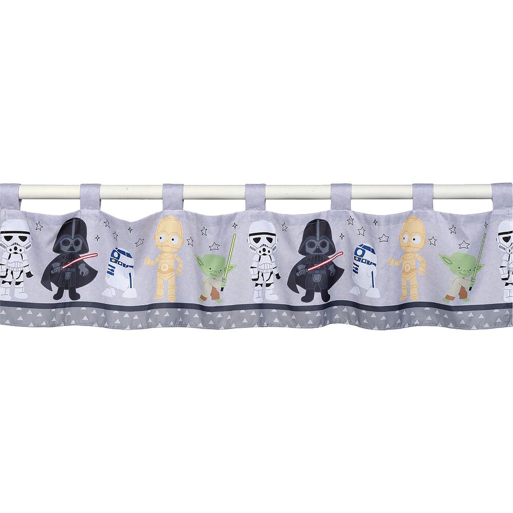 Lambs and Ivy Star Wars Classic Window Valance in Gray, Green, White and Black, , large