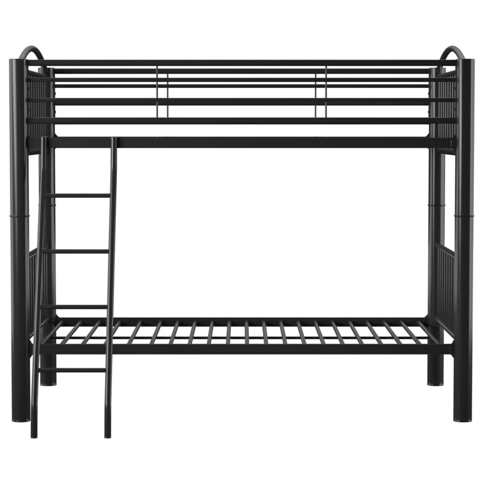 Linon Home Decor Heavy Twin Over Twin Bunk Bed in Black