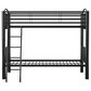 Linon Home Decor Heavy Twin Over Twin Bunk Bed in Black, , large