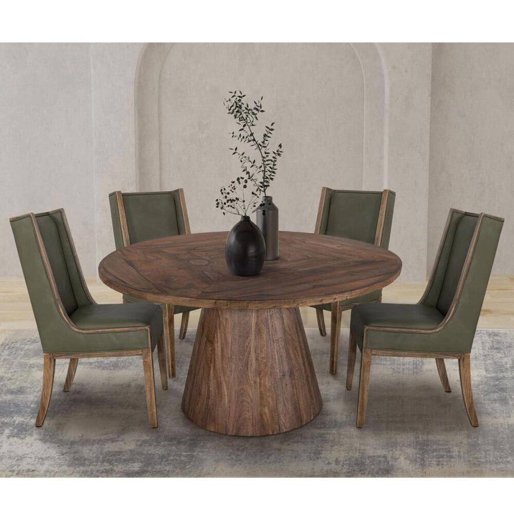 International Furniture Balam 5-Piece Round Dining Set in Stained Brown, , large