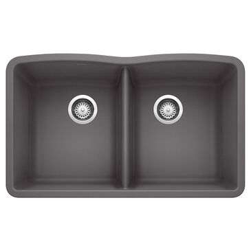 Blanco Diamond 32" Equal Double Bowl Kitchen Sink in Cinder, , large