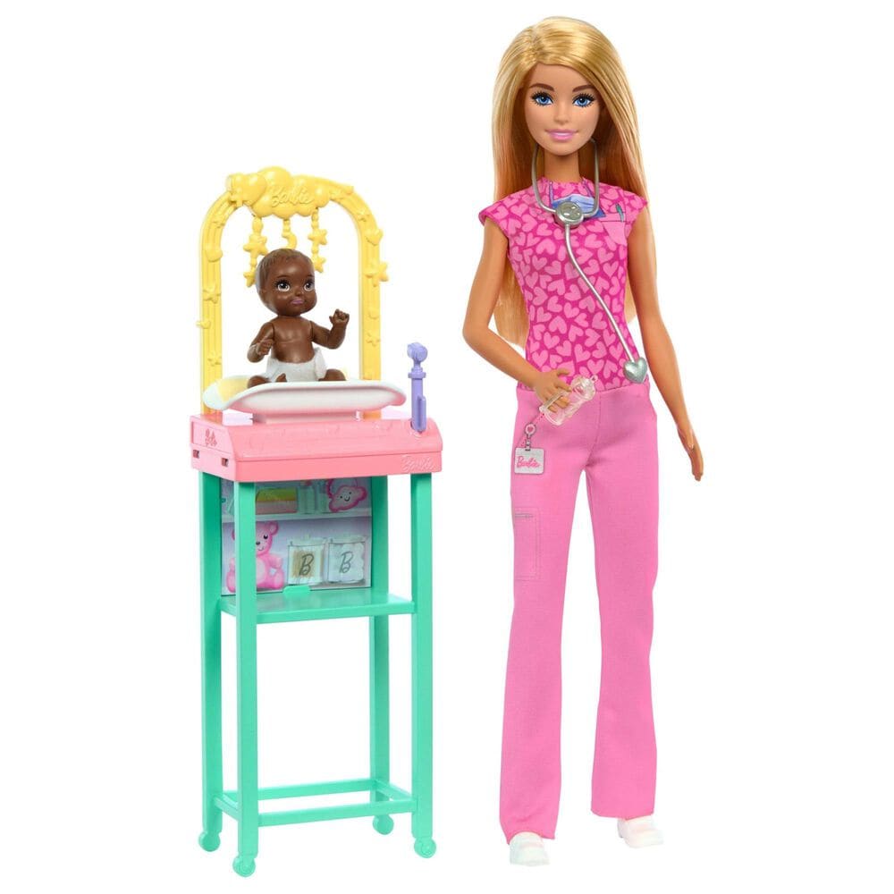 Barbie Baby Doctor Doll with Blonde Hair and Accessories in Multicolor, , large