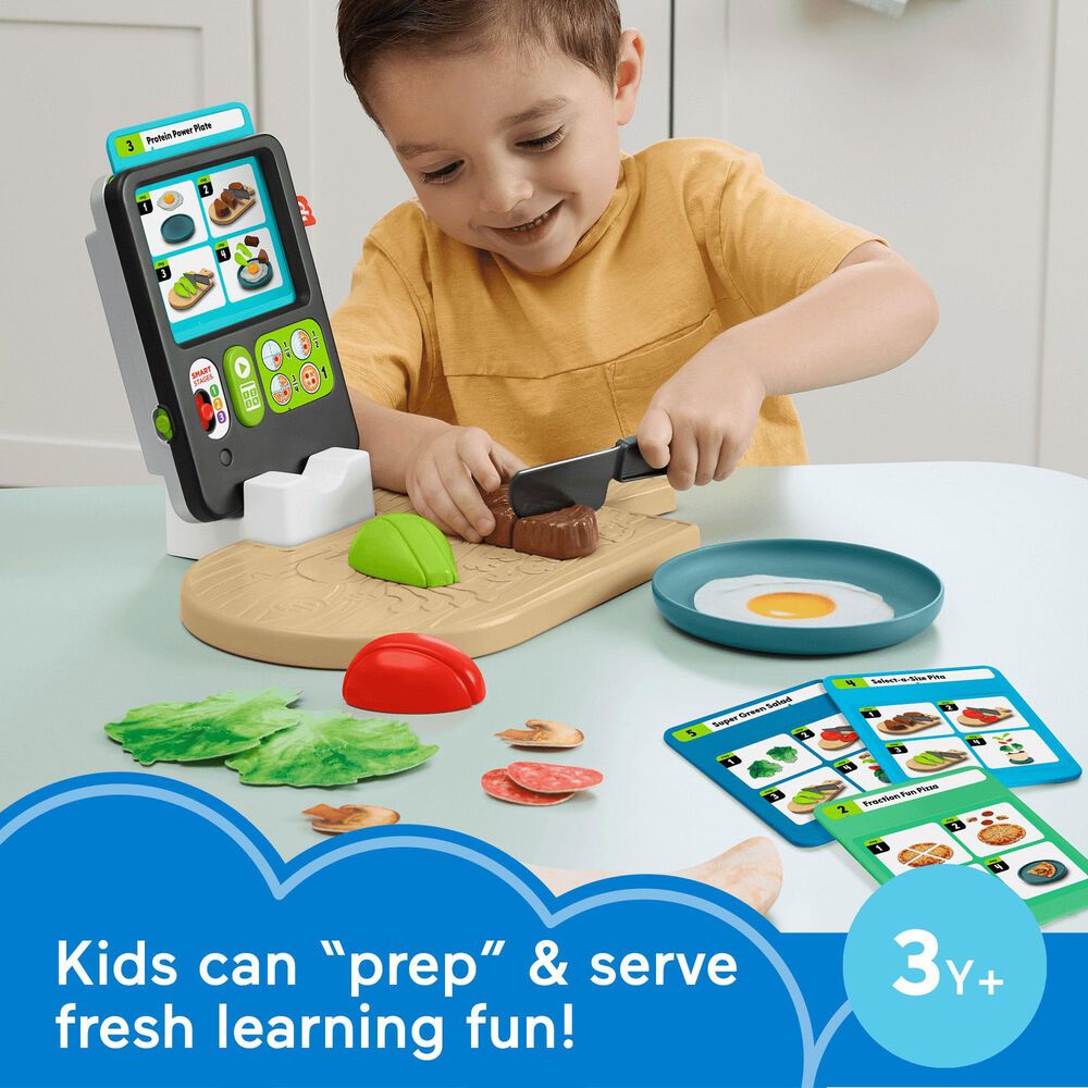 Fisher Price Laugh and Learn 123 Follow The Recipe Meal Kit Preschool Pretend Playset, , large