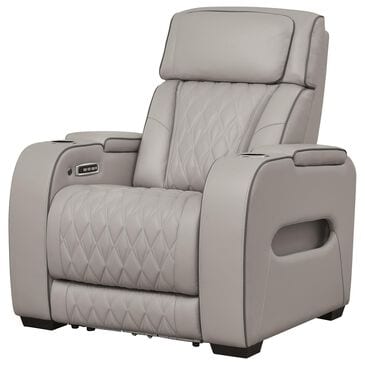 Ashley Boyington Leather Power Recliner in Gray, , large