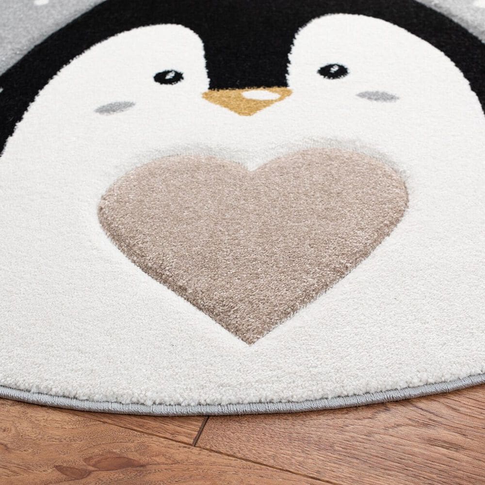 Safavieh Carousel 6&#39;7&quot; Round Light Grey and Black Kids  Area Rug, , large