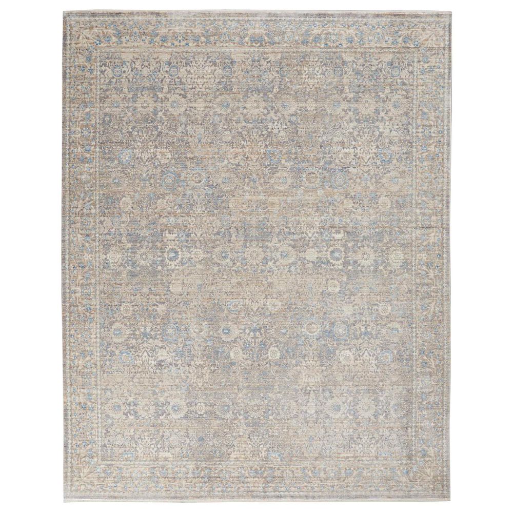 Nourison Lustrous Weave LUW01 10" x 13"4" Ivory and Blue Area Rug, , large